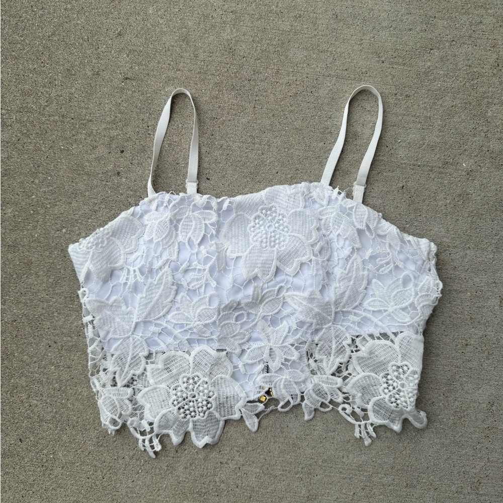 Elegant White Lace Crop Top